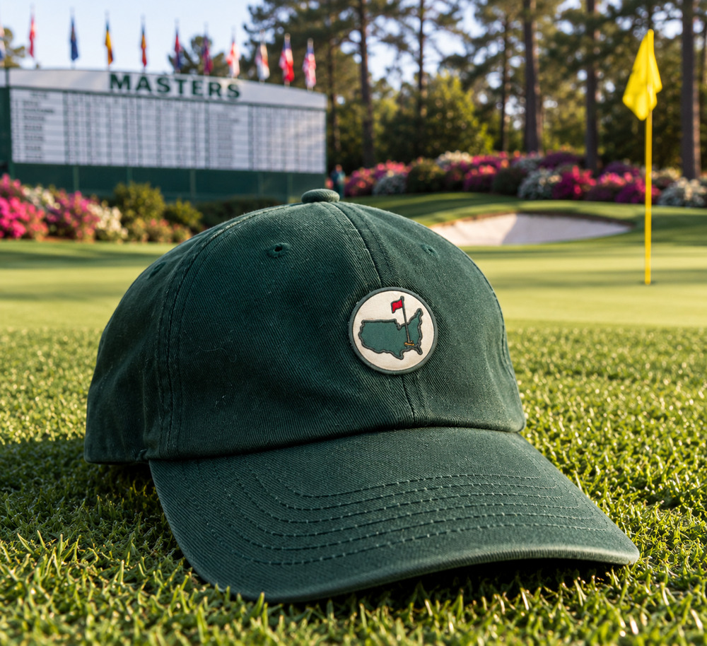 Masters Tournament Augusta National Rubber Map Patch Golf Dad Hat Adjustable